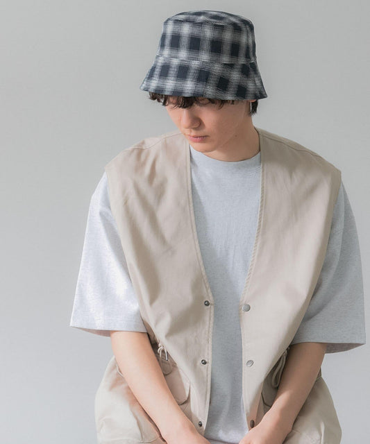 中性格子漁夫帽B