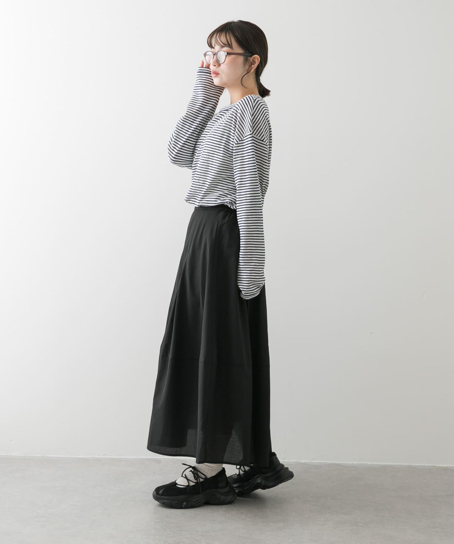 褶皺蓬鬆繭型半身裙