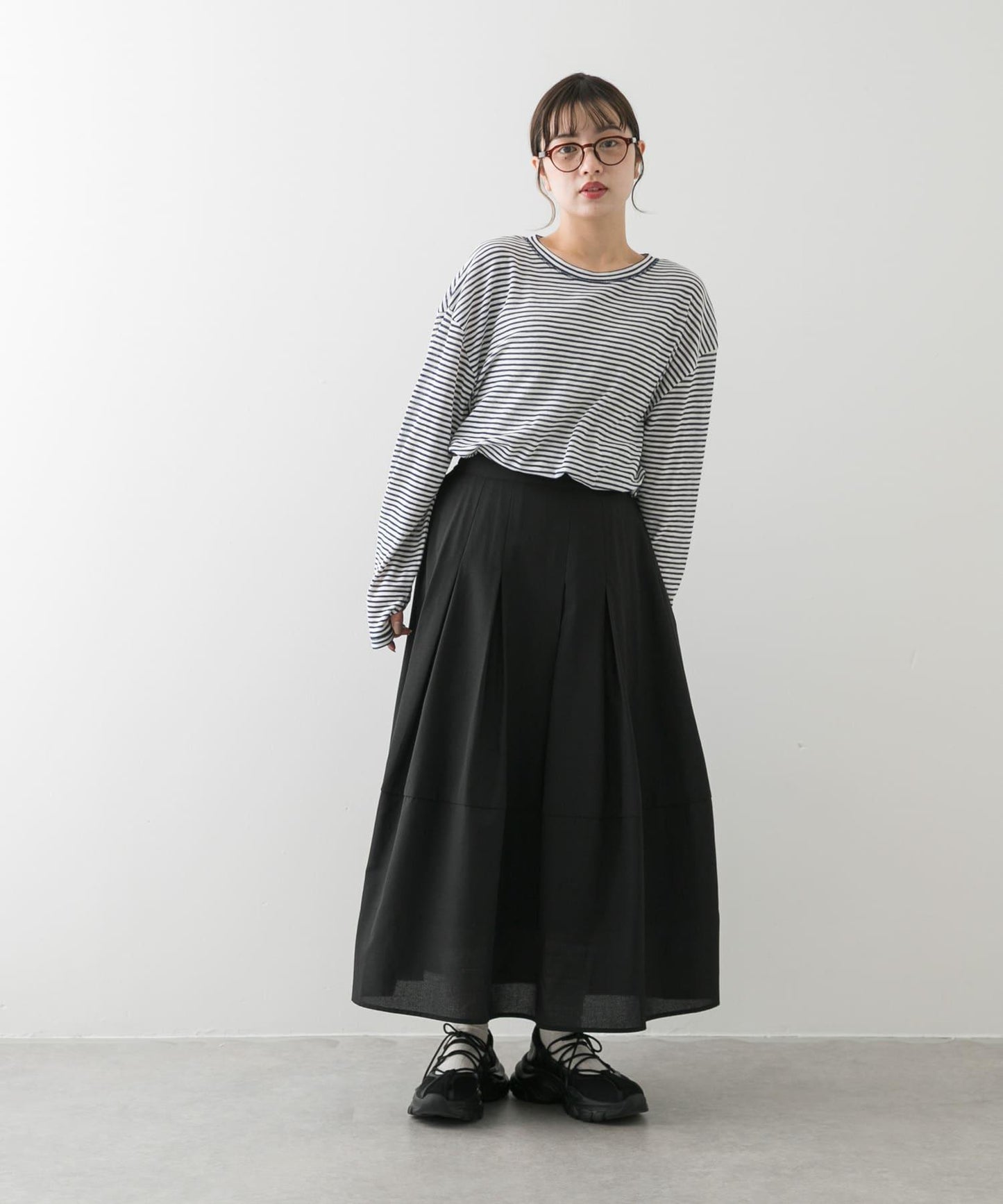 褶皺蓬鬆繭型半身裙