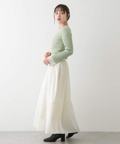 褶皺蓬鬆繭型半身裙