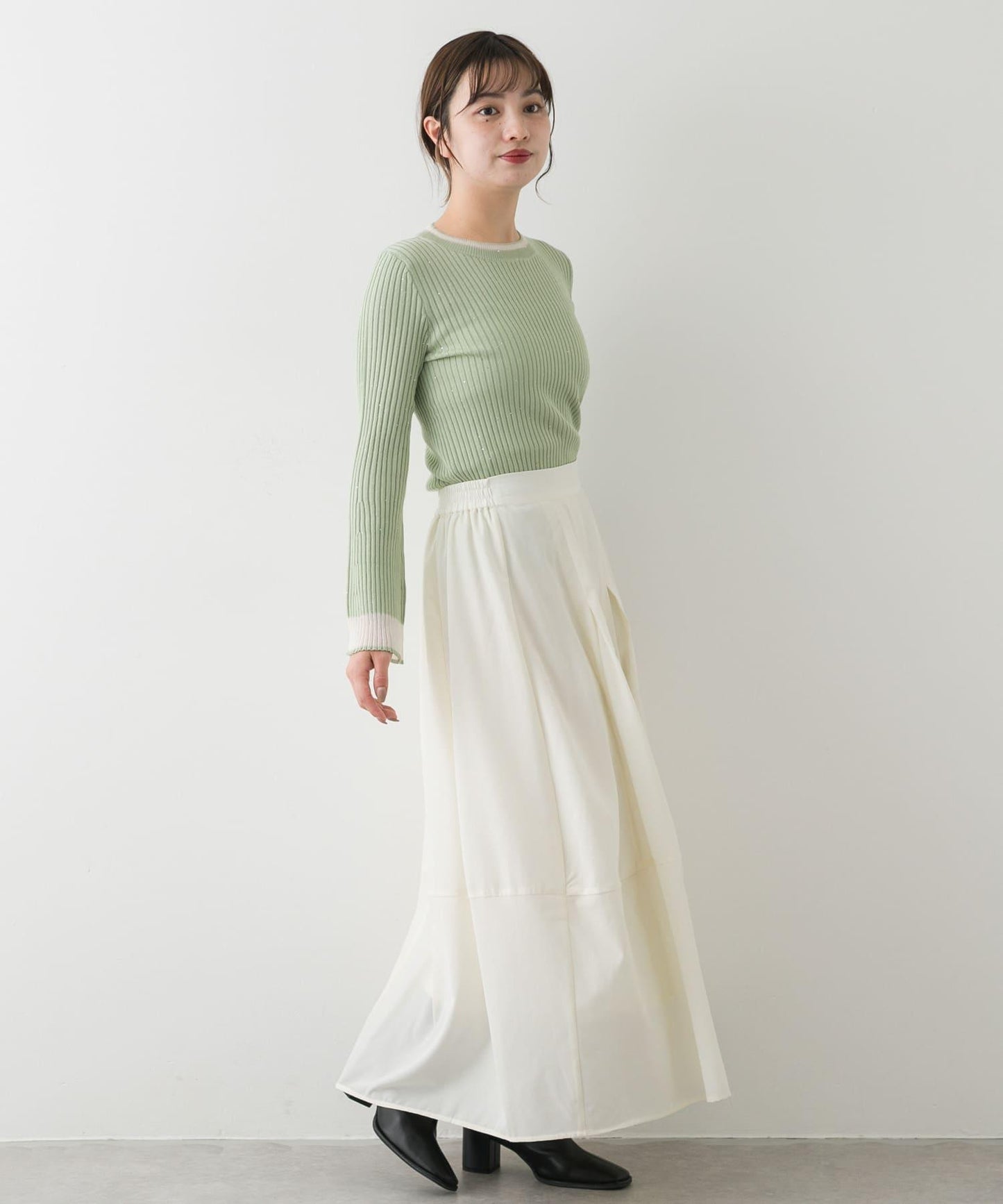 褶皺蓬鬆繭型半身裙