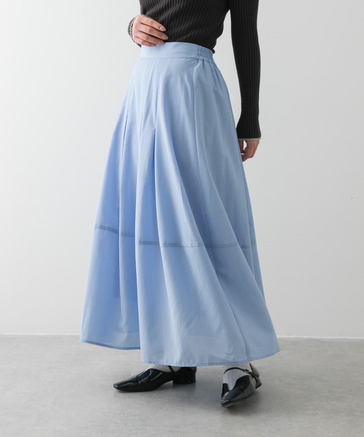 褶皺蓬鬆繭型半身裙