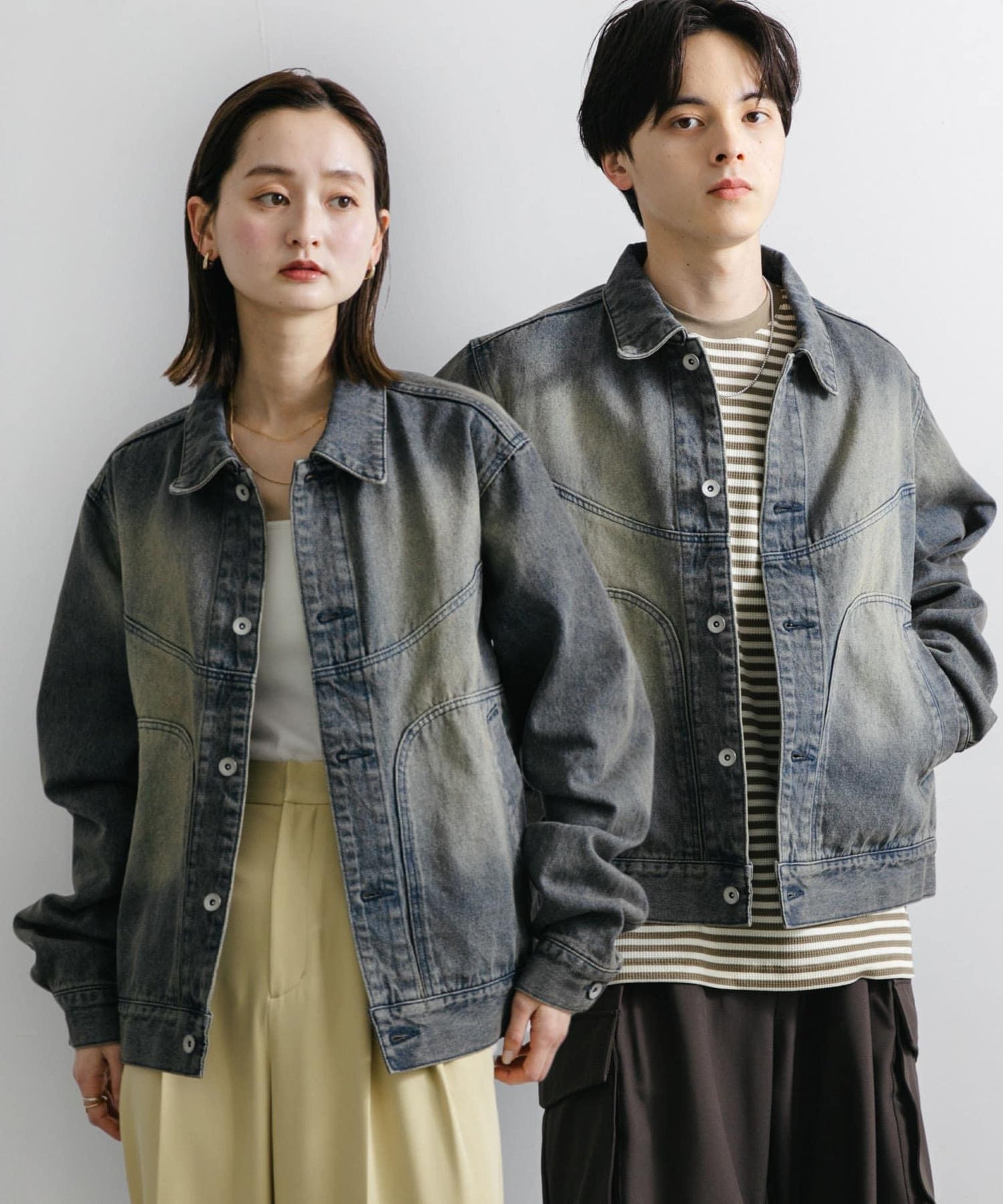 中性款 可搭配套裝 復古風牛仔夾克