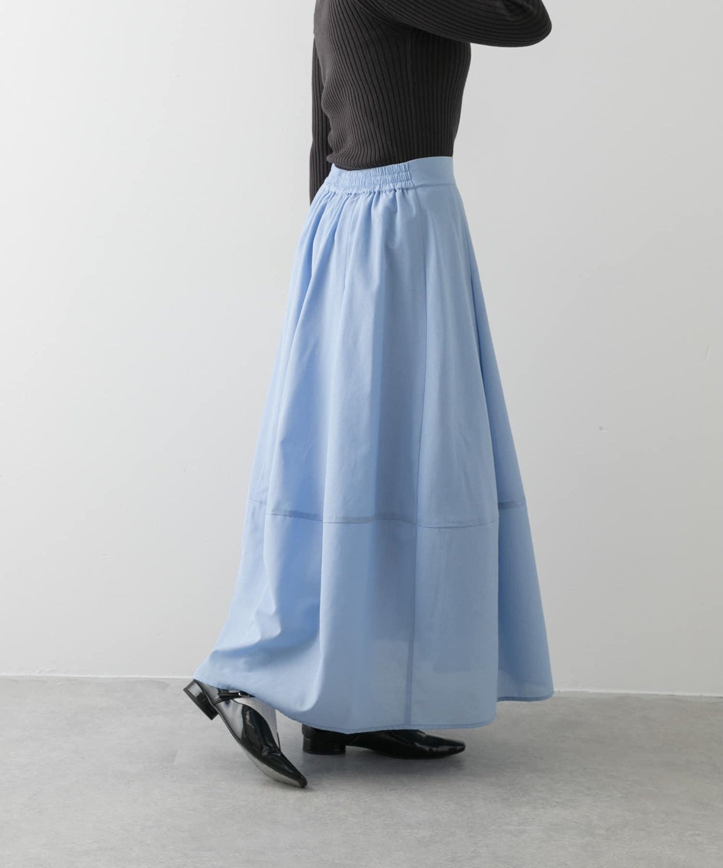 褶皺蓬鬆繭型半身裙