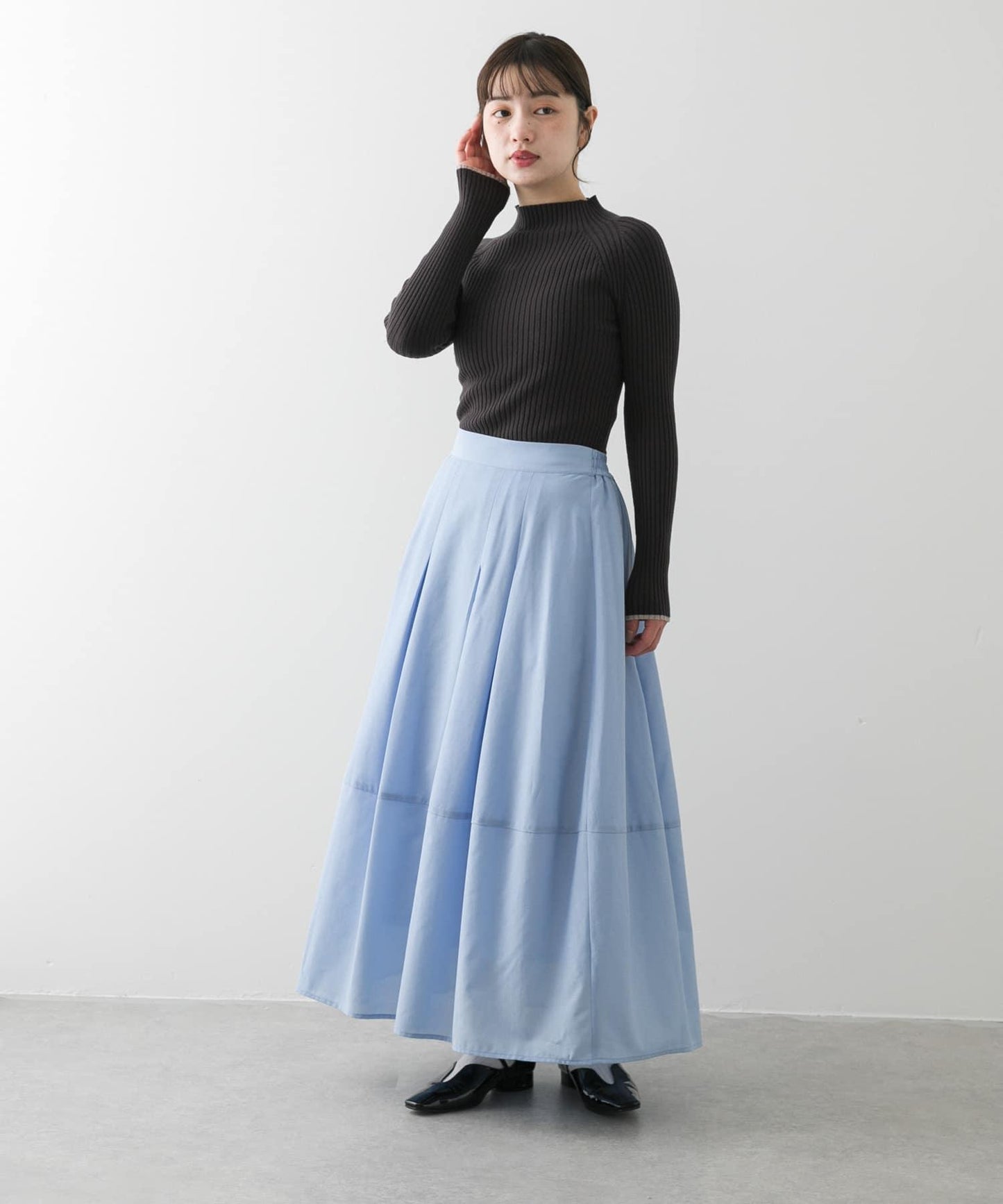 褶皺蓬鬆繭型半身裙