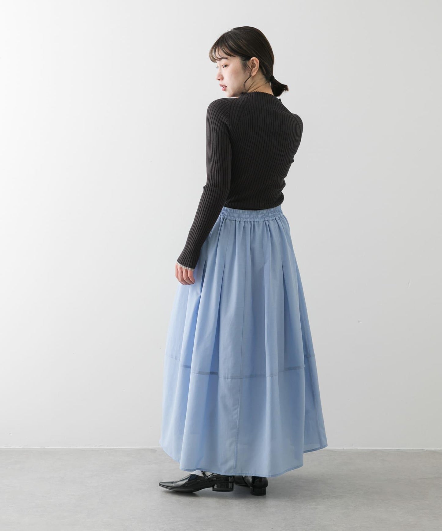 褶皺蓬鬆繭型半身裙