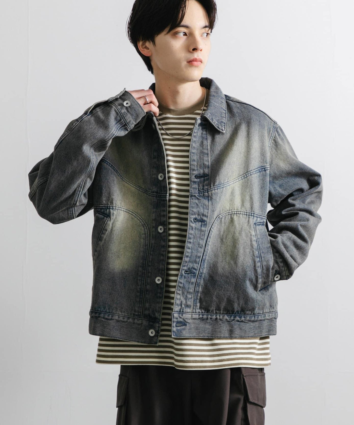 中性款 可搭配套裝 復古風牛仔夾克