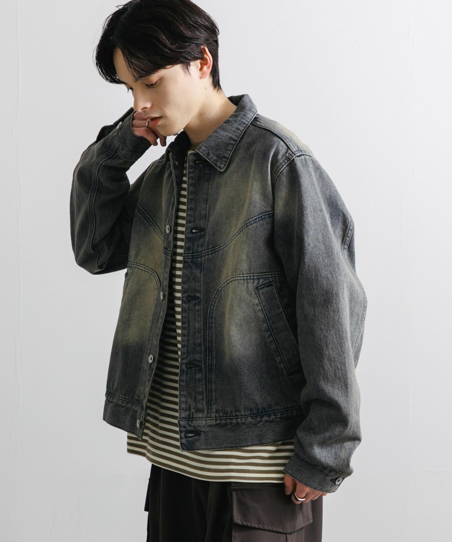 中性款 可搭配套裝 復古風牛仔夾克