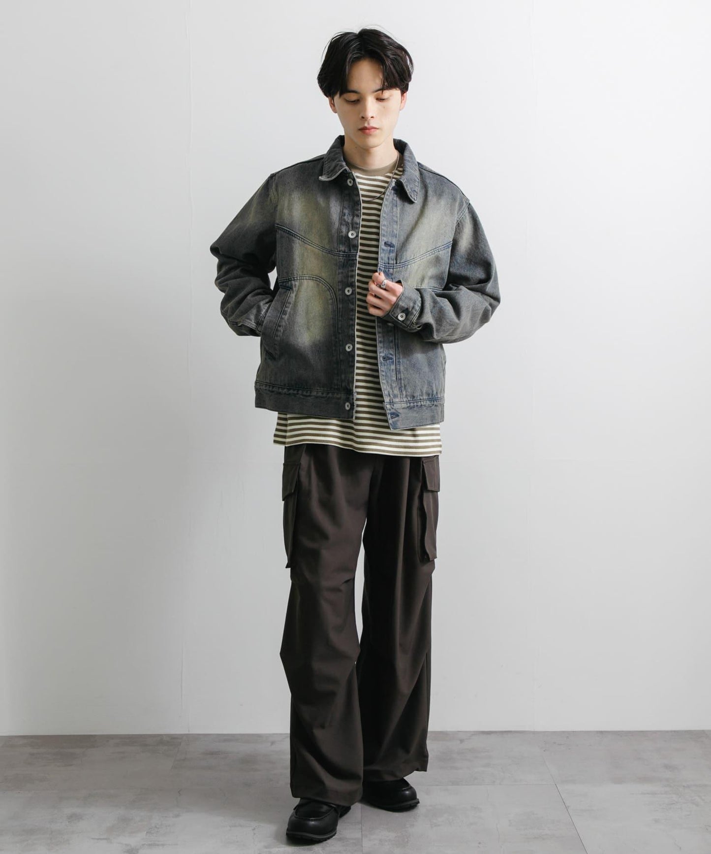 中性款 可搭配套裝 復古風牛仔夾克