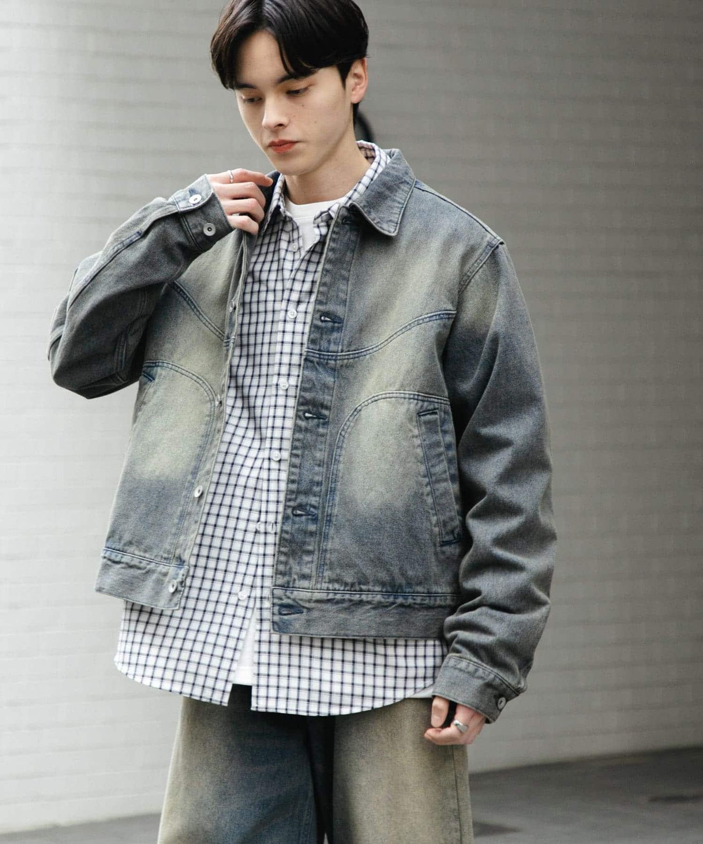 中性款 可搭配套裝 復古風牛仔夾克