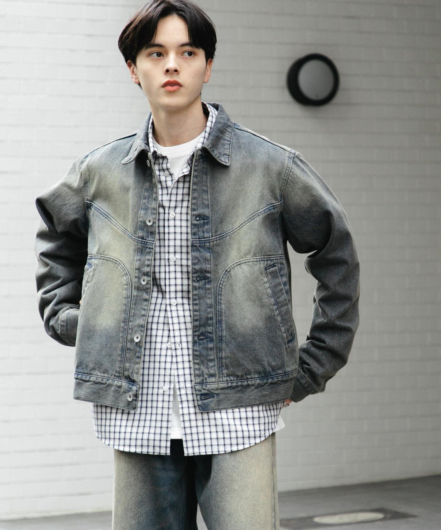 中性款 可搭配套裝 復古風牛仔夾克