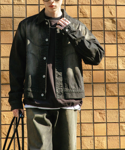 中性款 可搭配套裝 復古風牛仔夾克