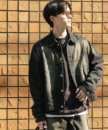 中性款 可搭配套裝 復古風牛仔夾克