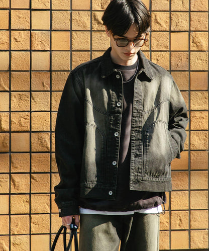 中性款 可搭配套裝 復古風牛仔夾克
