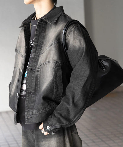 中性款 可搭配套裝 復古風牛仔夾克