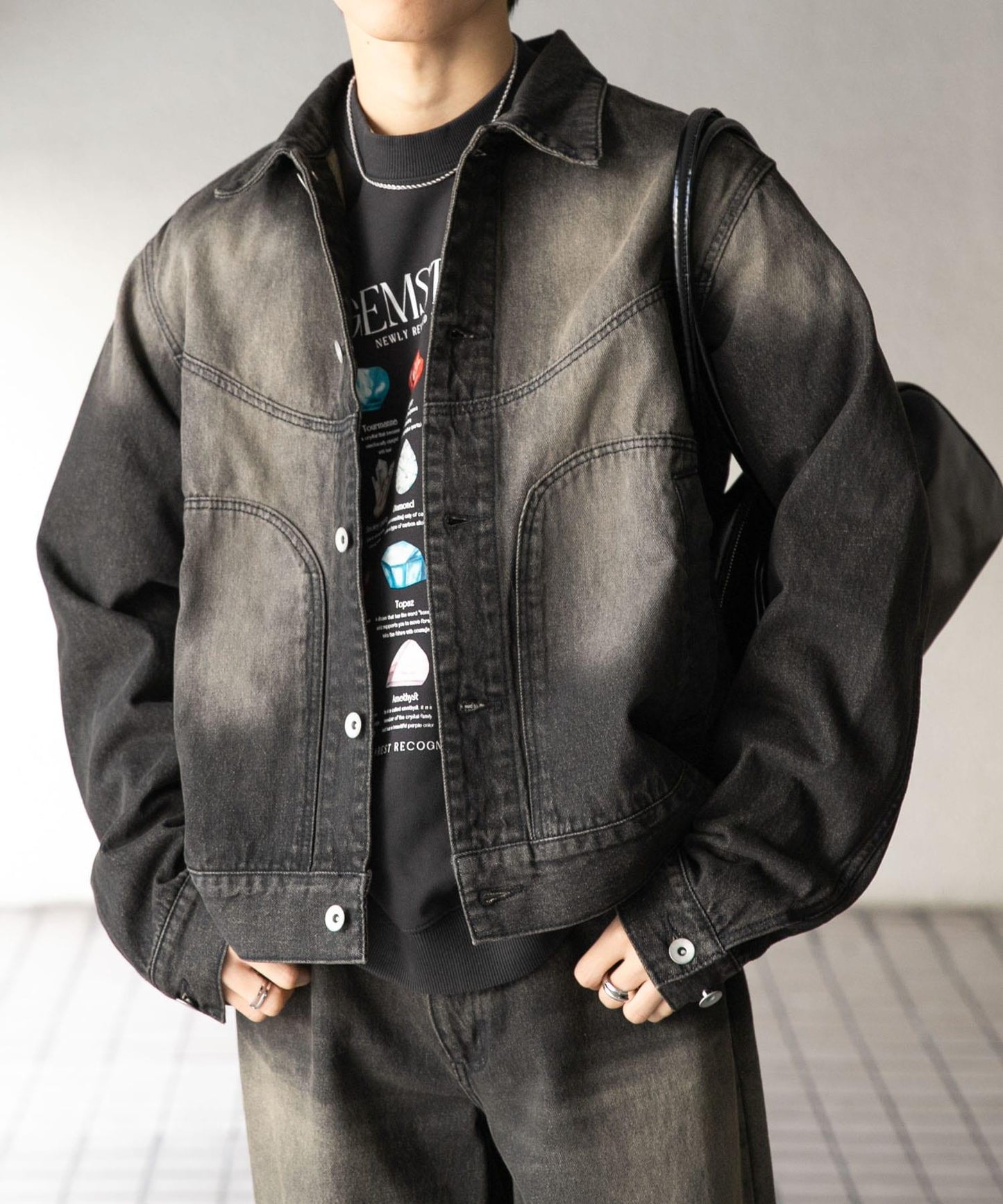 中性款 可搭配套裝 復古風牛仔夾克