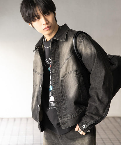 中性款 可搭配套裝 復古風牛仔夾克