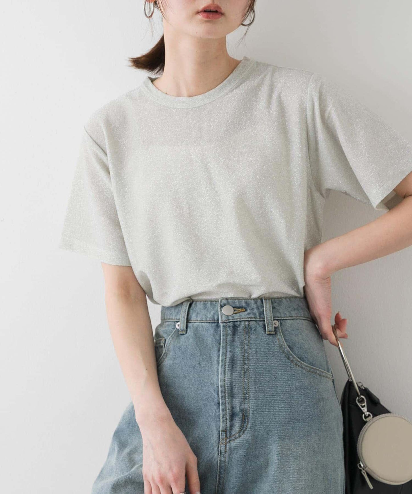 圓領亮絲短袖T恤