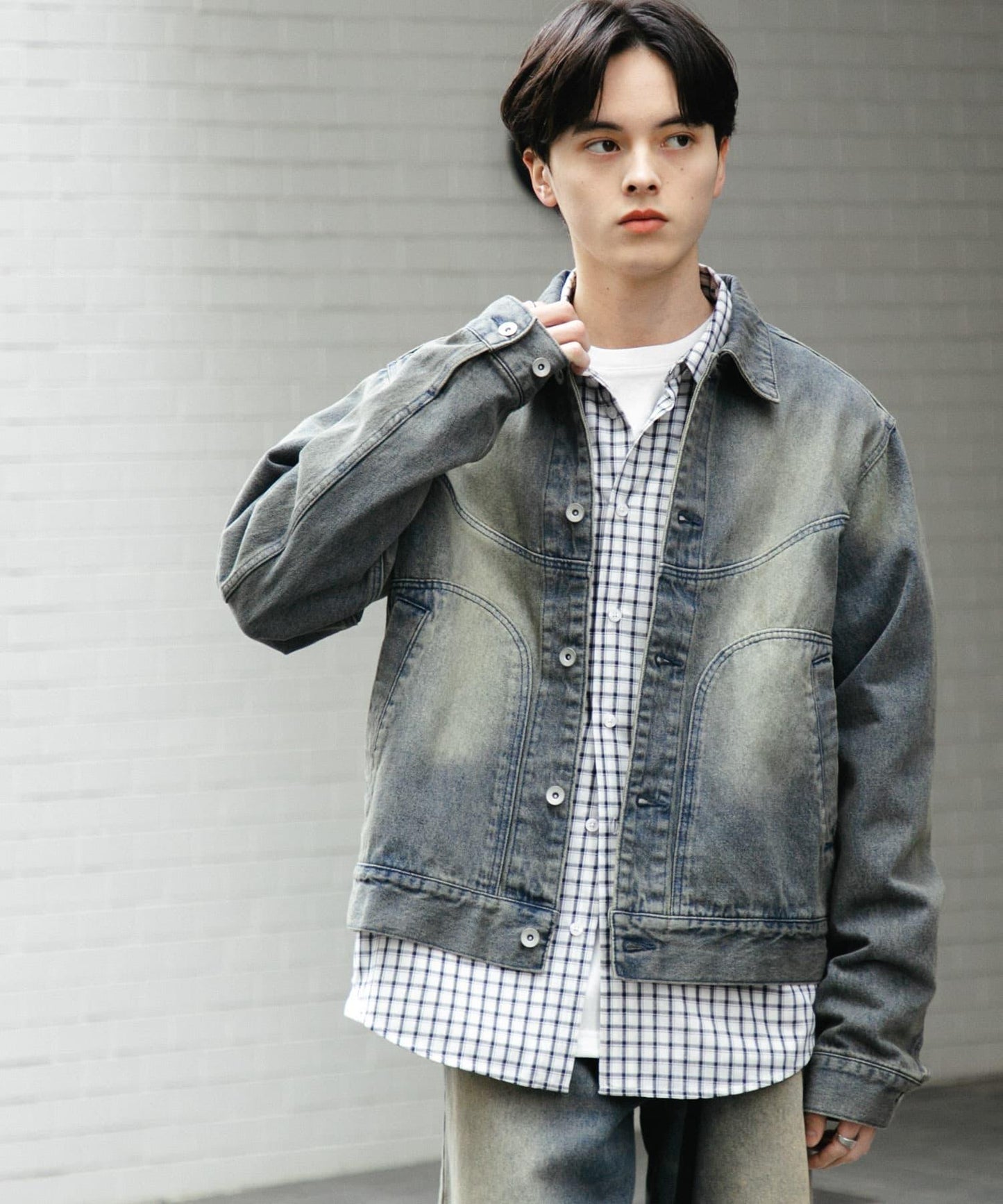 中性款 可搭配套裝 復古風牛仔夾克