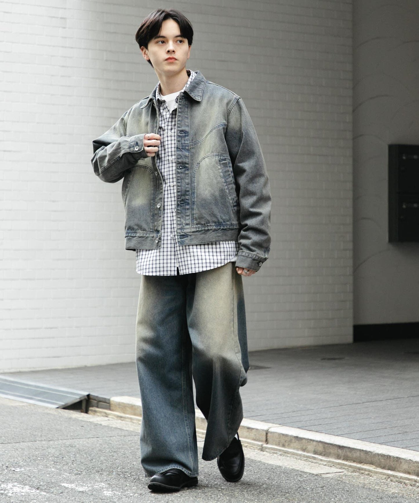 中性款 可搭配套裝 復古風牛仔夾克