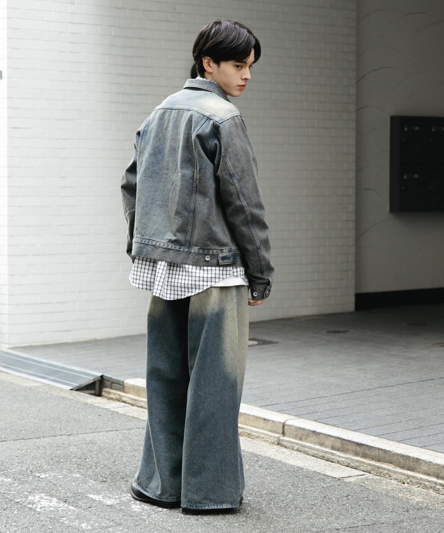 中性款 可搭配套裝 復古風牛仔夾克