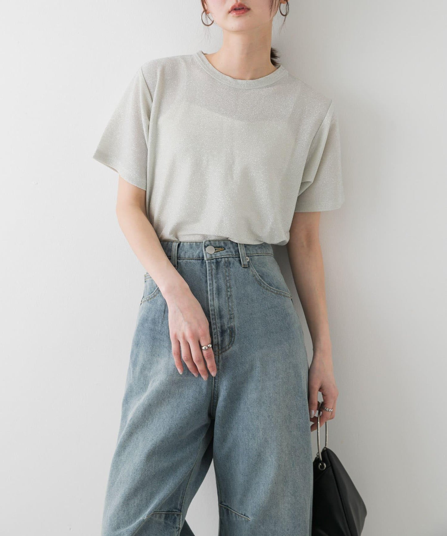 圓領亮絲短袖T恤