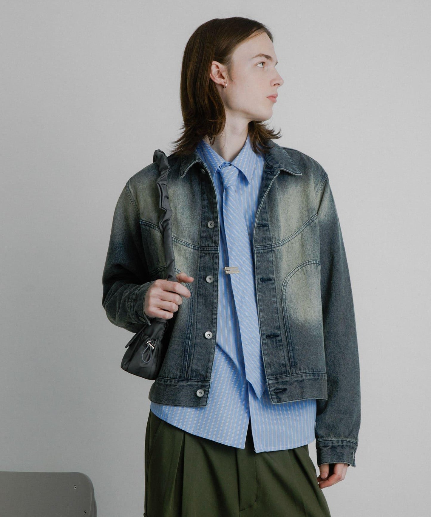 中性款 可搭配套裝 復古風牛仔夾克