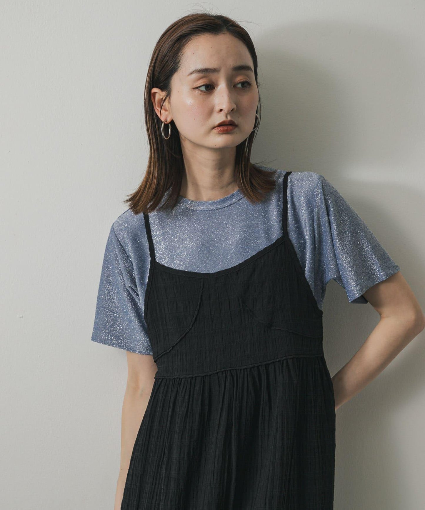 圓領亮絲短袖T恤