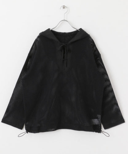 連帽網紗上衣