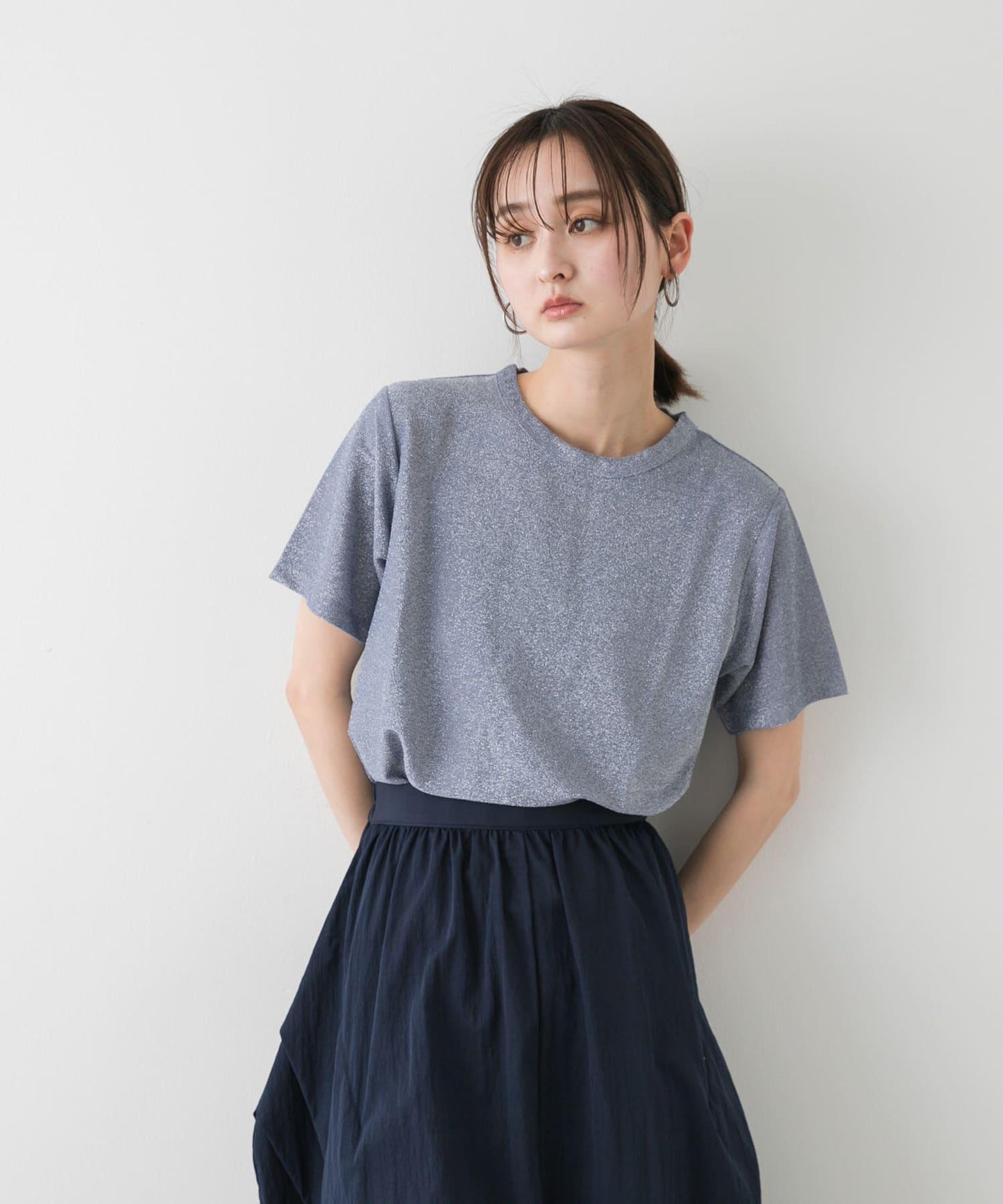 圓領亮絲短袖T恤