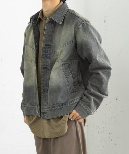 中性款 可搭配套裝 復古風牛仔夾克