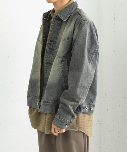 中性款 可搭配套裝 復古風牛仔夾克