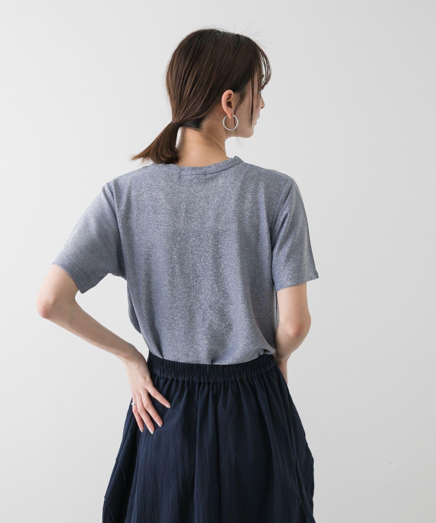 圓領亮絲短袖T恤