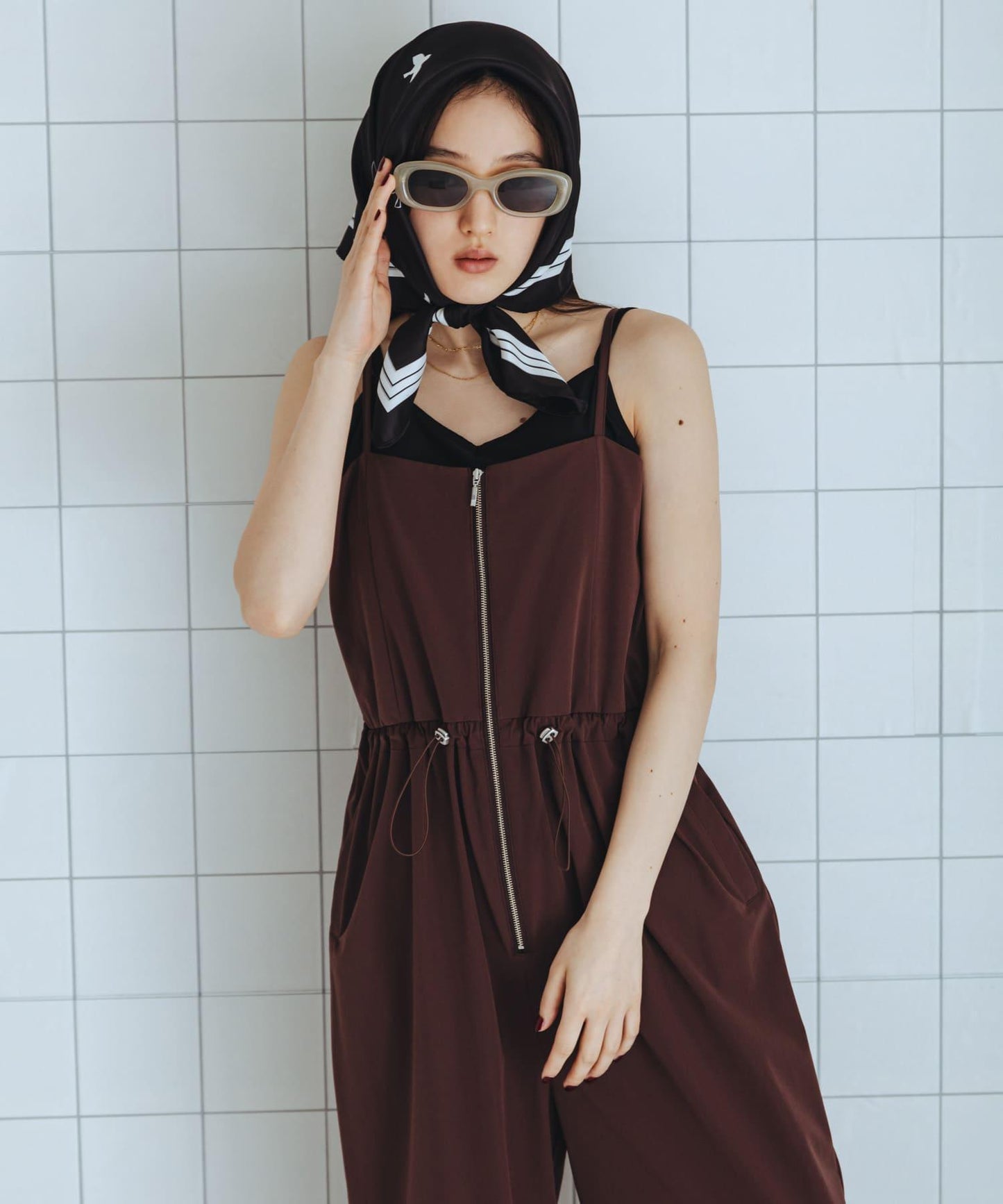 防潑水防紫外線收腰連體褲