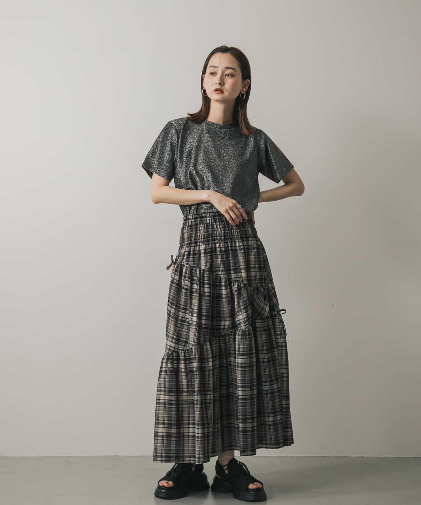 圓領亮絲短袖T恤