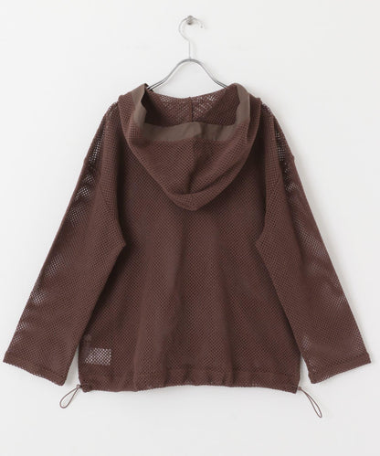 連帽網紗上衣