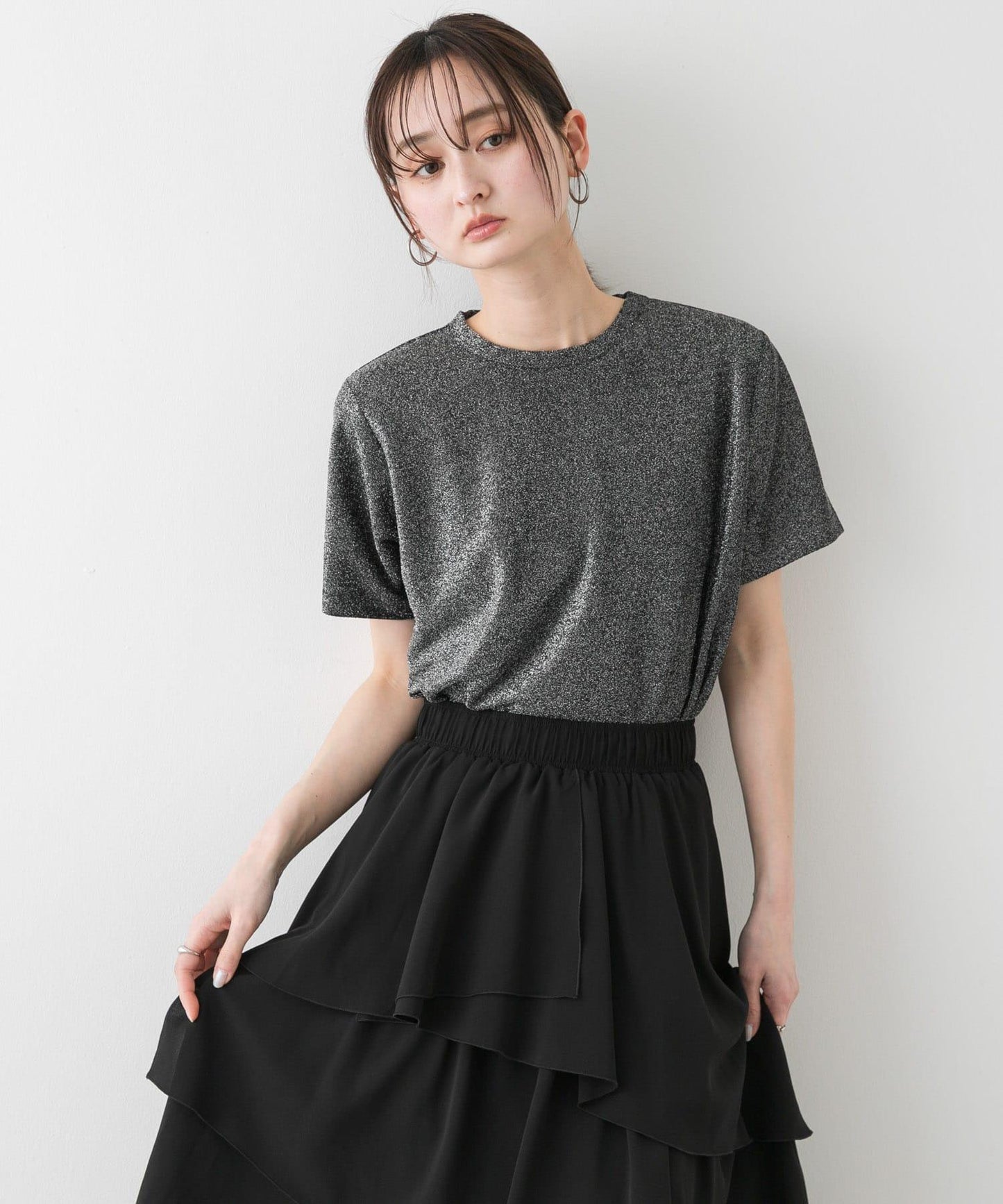 圓領亮絲短袖T恤