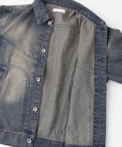 中性款 可搭配套裝 復古風牛仔夾克