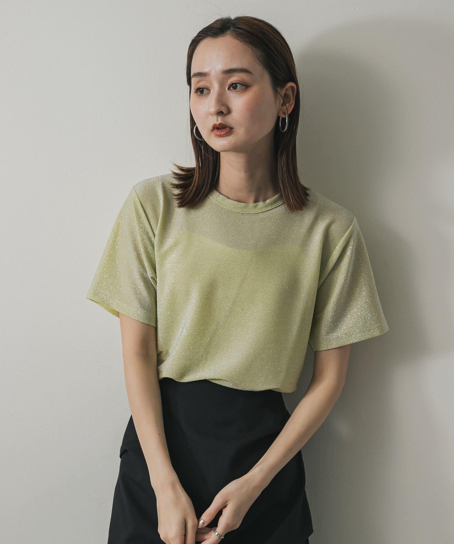 圓領亮絲短袖T恤