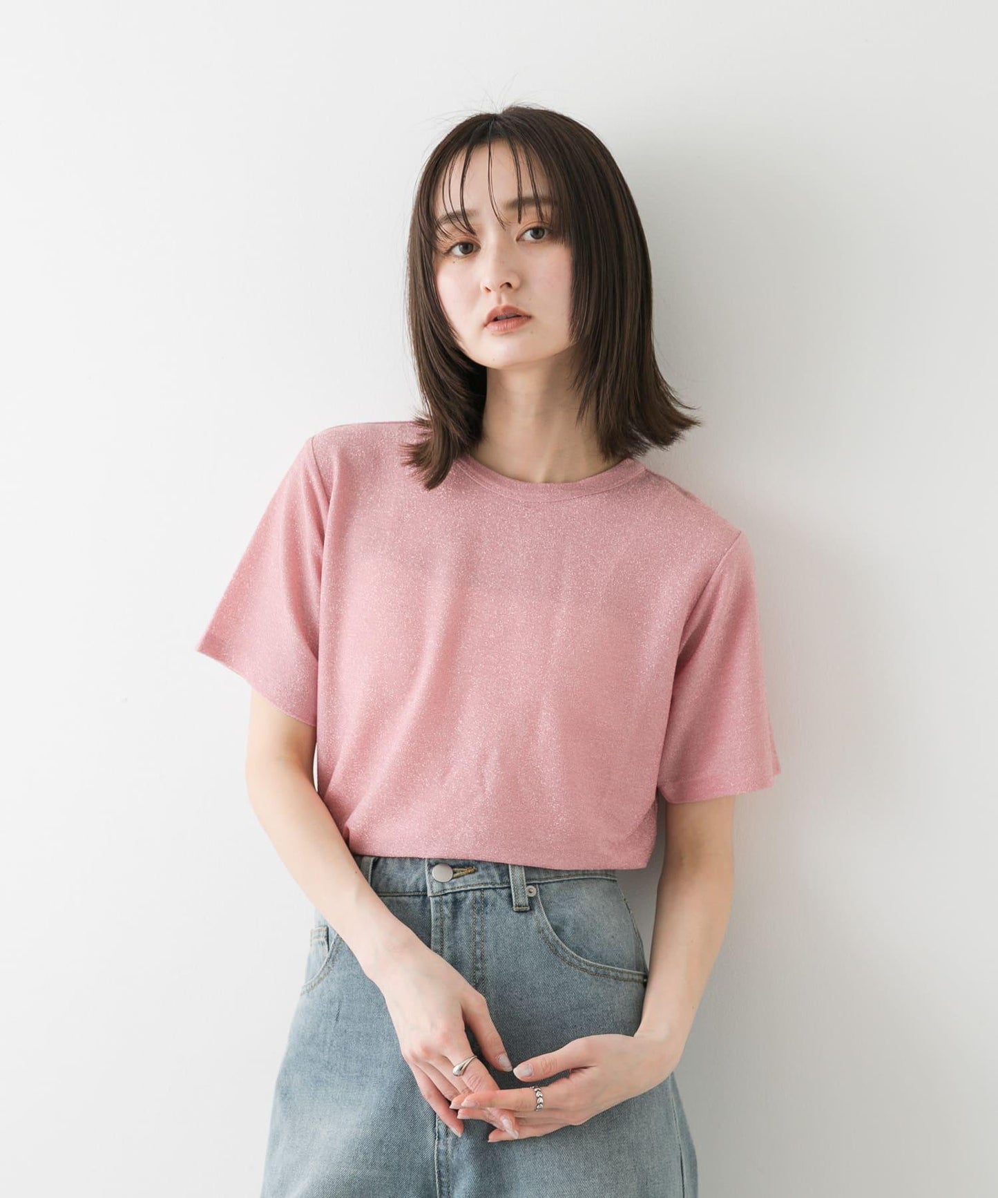 圓領亮絲短袖T恤