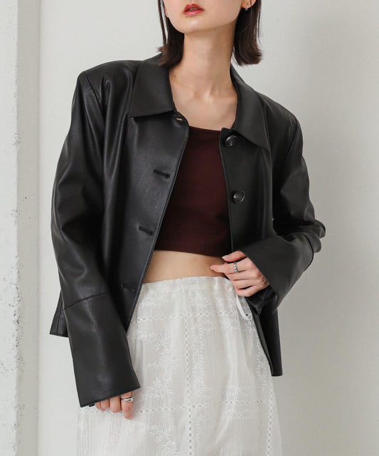 SYEE 仿皮短款夾克