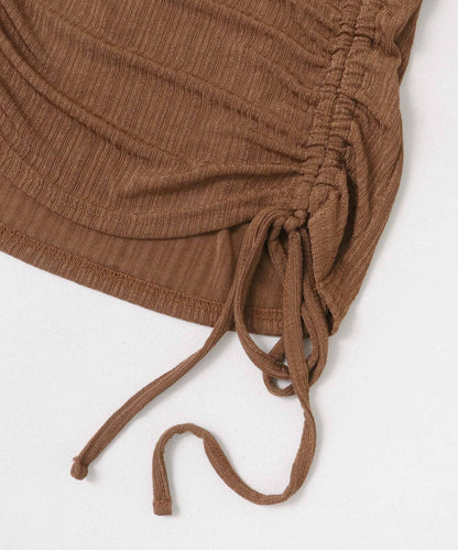 鏤空褶皺上衣（五分袖）