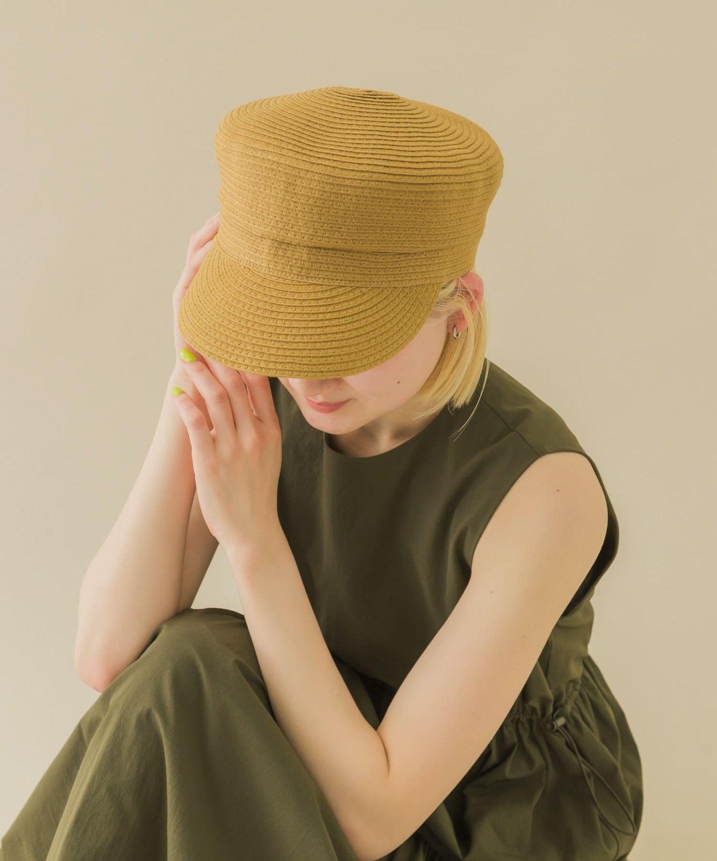 可水洗紙感報童帽