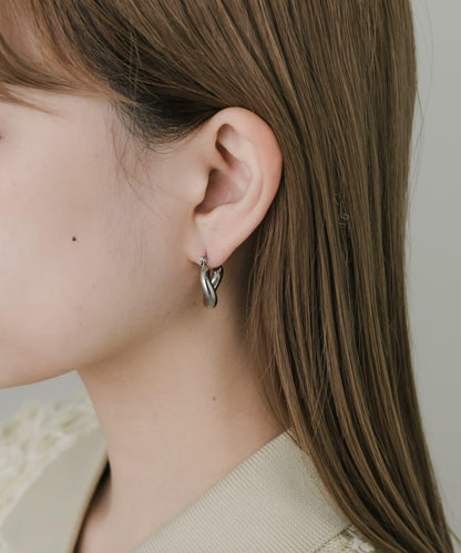 不鏽鋼立體感圓潤圈形耳環