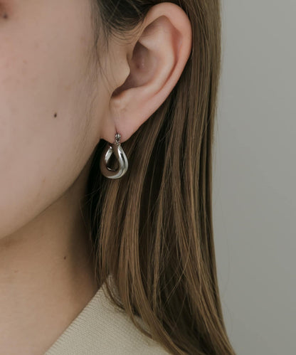 不鏽鋼立體感圓潤圈形耳環
