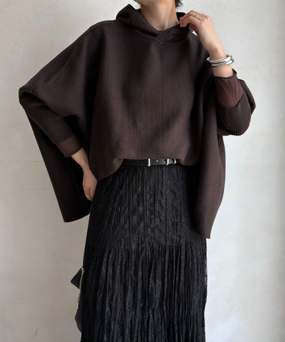 連帽斗篷針織衫