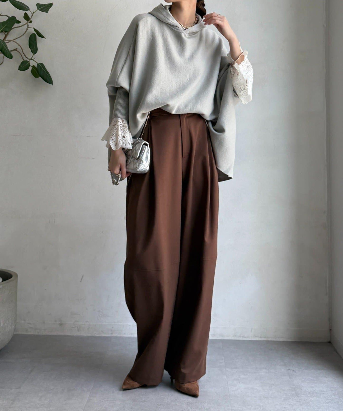 連帽斗篷針織衫