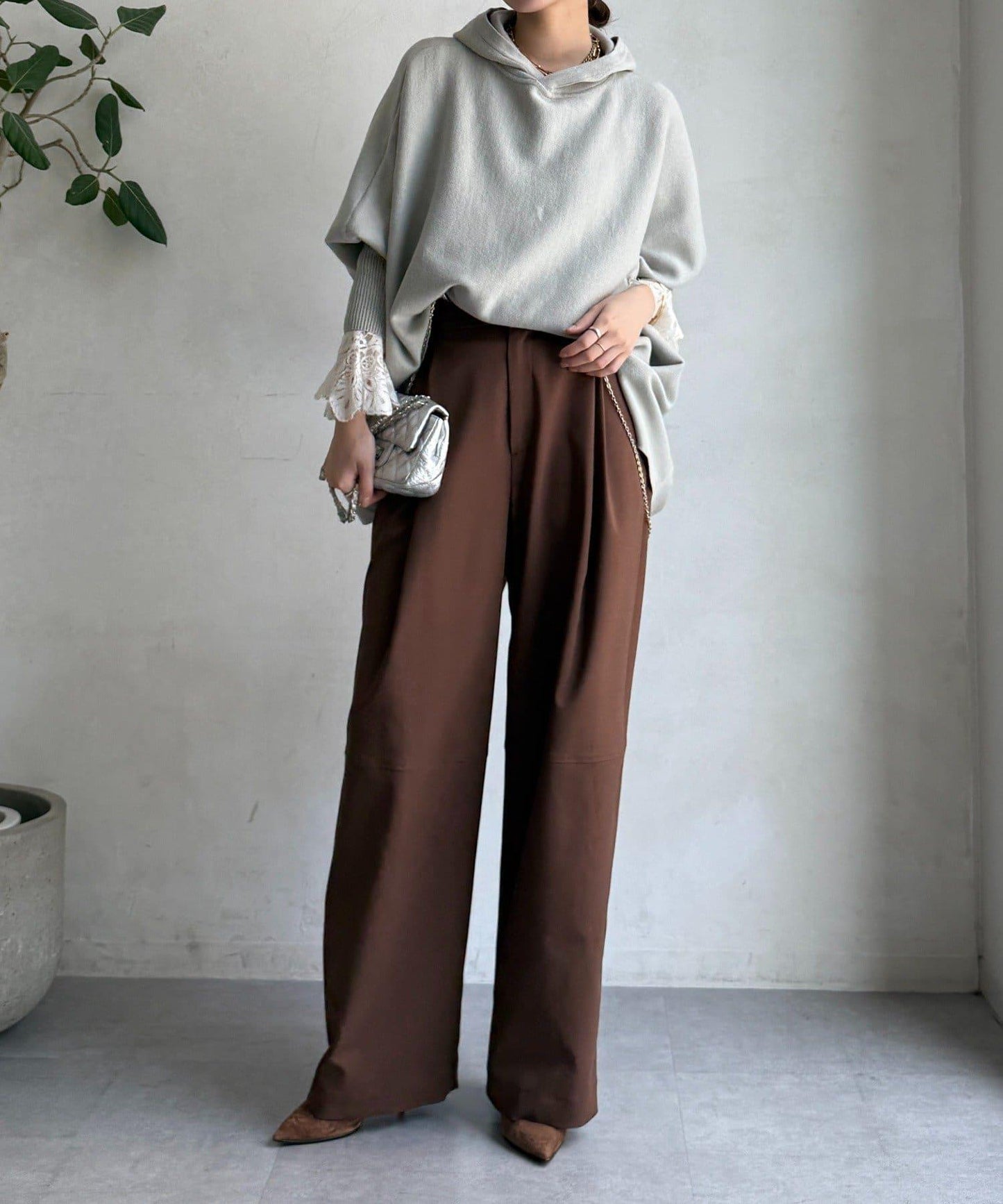 連帽斗篷針織衫