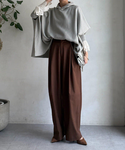 連帽斗篷針織衫