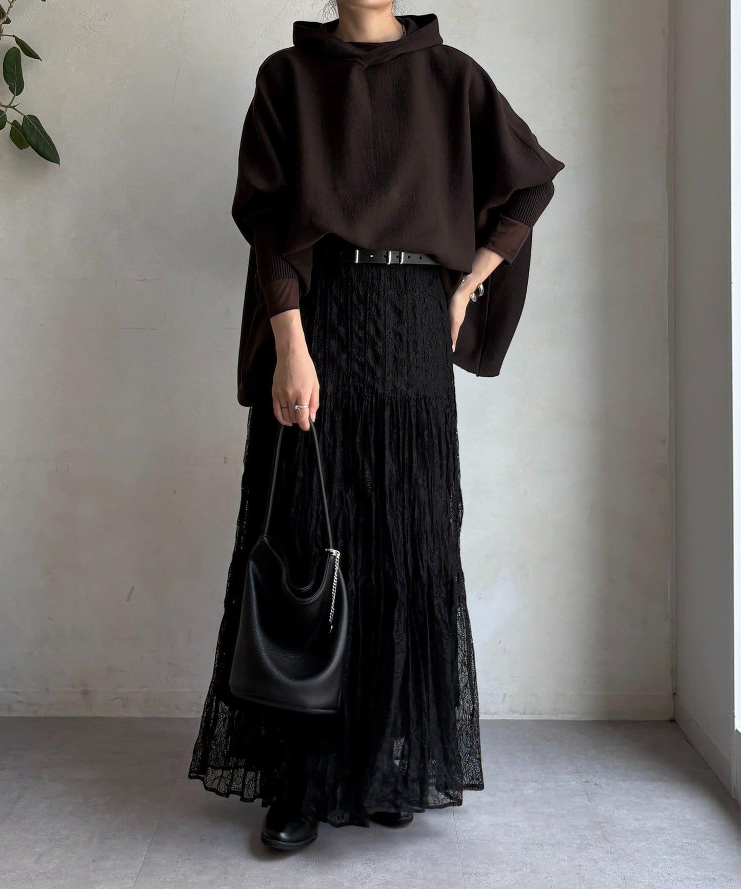 連帽斗篷針織衫